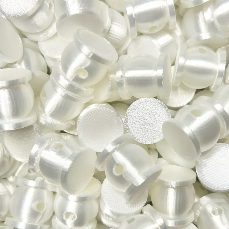 16 mm 3-D printed double sided flat back beads in silky white and black perfect for beadable pens, wristlets, keychains,cup charms, or any other DIY project