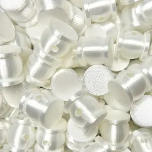 16 mm 3-D printed double sided flat back beads in silky white and black perfect for beadable pens, wristlets, keychains,cup charms, or any other DIY project