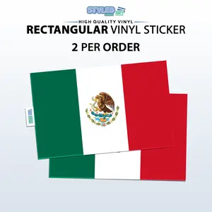 Mexican Flag rectangle vinyl sticker