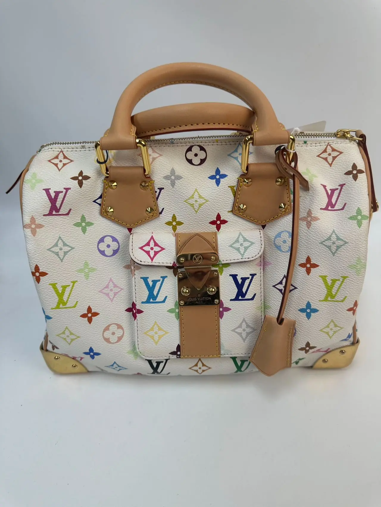 Pre-owned Louis Vuitton preowned speedy 30 multicolor white