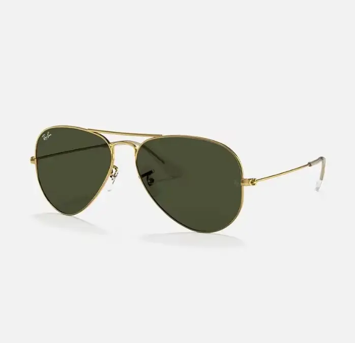 Ray-Ban Aviator Classic Sunglasses Arista Gold Frame G-15 Green Crystal Lens 58mm UV Protection for Men Women