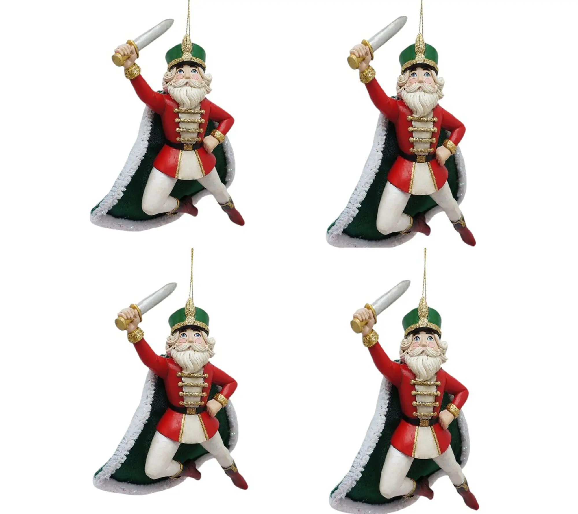 RC Home Decor-Set of 4 Nutcracker Soldier Ornaments with Sword