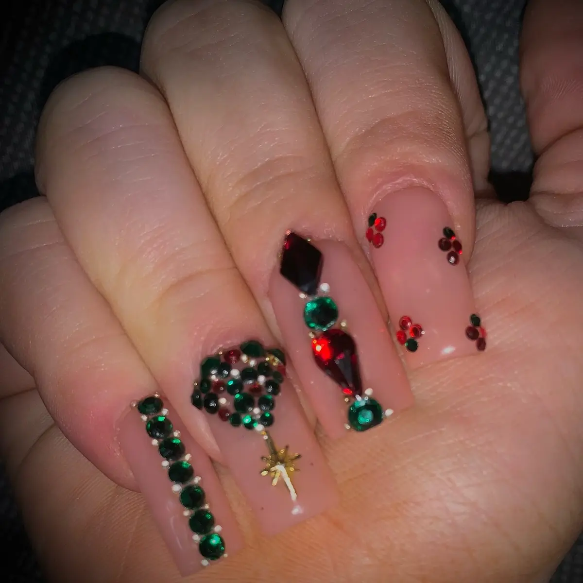 Christmas Bling Press On Nails
