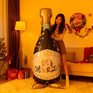 70 Inch Standing Wine Bottle Balloon, Large Base Integrated Balloon, Perfect for Beer Fest, Birthday Party, Wedding, Christmas Decorations