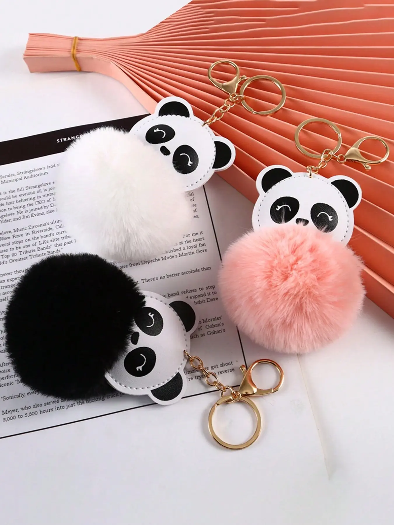 Cute Plush Panda Bag Charm, Fluffy Cat Keychain, Valentine's Day Gift, Car Accessories, Women's Panda Key Ring, Cute Key Chain, Unique Panda Design, Versatile Gift Choice