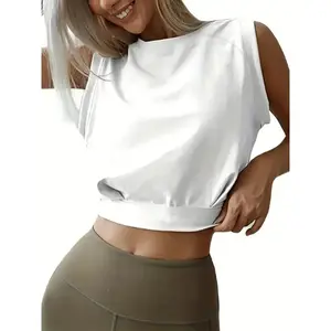 Stylish Solid Crop Tank Top – Round Neck, Breathable, Moisture-Wicking, Relaxed Fit, Women’s Athleisure Wear for Fitness, Yoga, and Casual Occasions – Soft, Comfortable, and Versatile Collar Fabric Seamless Padded Racerback Sports Bra Longline Square Open