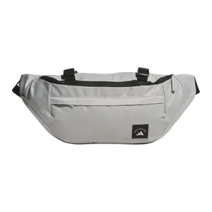 Adidas 20L Waist Belt Bag, Compression Belt Pack Made from Recycled Polyester, Unisex Metallic Gray Luggage Accessory