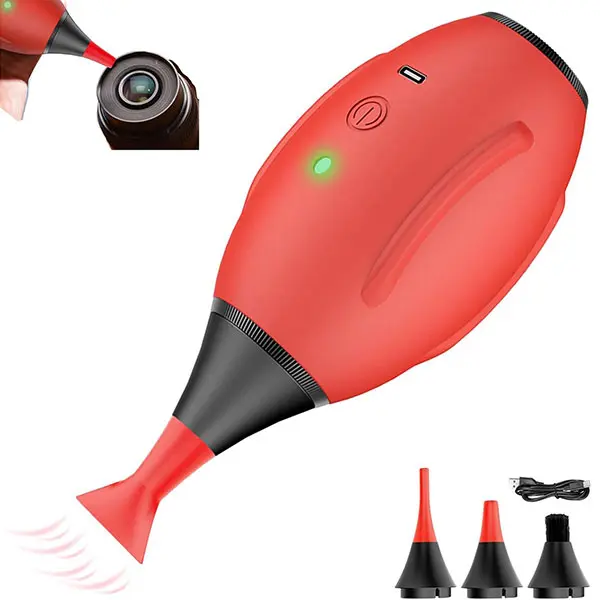 Camera Lens Cleaning Kit with 4 Cleaning Heads Camera Air Blower with CMOS/Regular/Crevice Clean and Brush, Lens Cleaner Kit for Canon Nikon Pentax Sony DSLR Camera Lens Filter Cell Phones | Strong Blower Washable Reusable Brush Precision Dust Removal