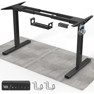 264 lbs Capacity Dual  Electric Standing Desk Frame, Height Adjustable Sit Stand up Desk  for 39.4" to 74.8" Desktop, Anti- Function,  Tray, 2 Hooks, Black Frame Only