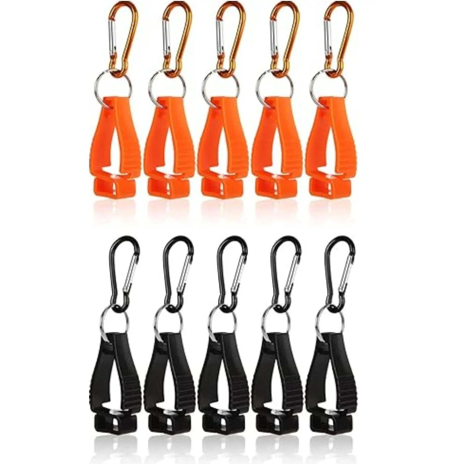10pcs Men's Glove Belt Clips, Glove Clips, Black + Orange Keychain, Work Safety Clip, Glove Keeper Glove Holder Clip, Glove Grabber Clip Holder for Belt Loop Guard Worker Construction tiktokshopbacktoschool