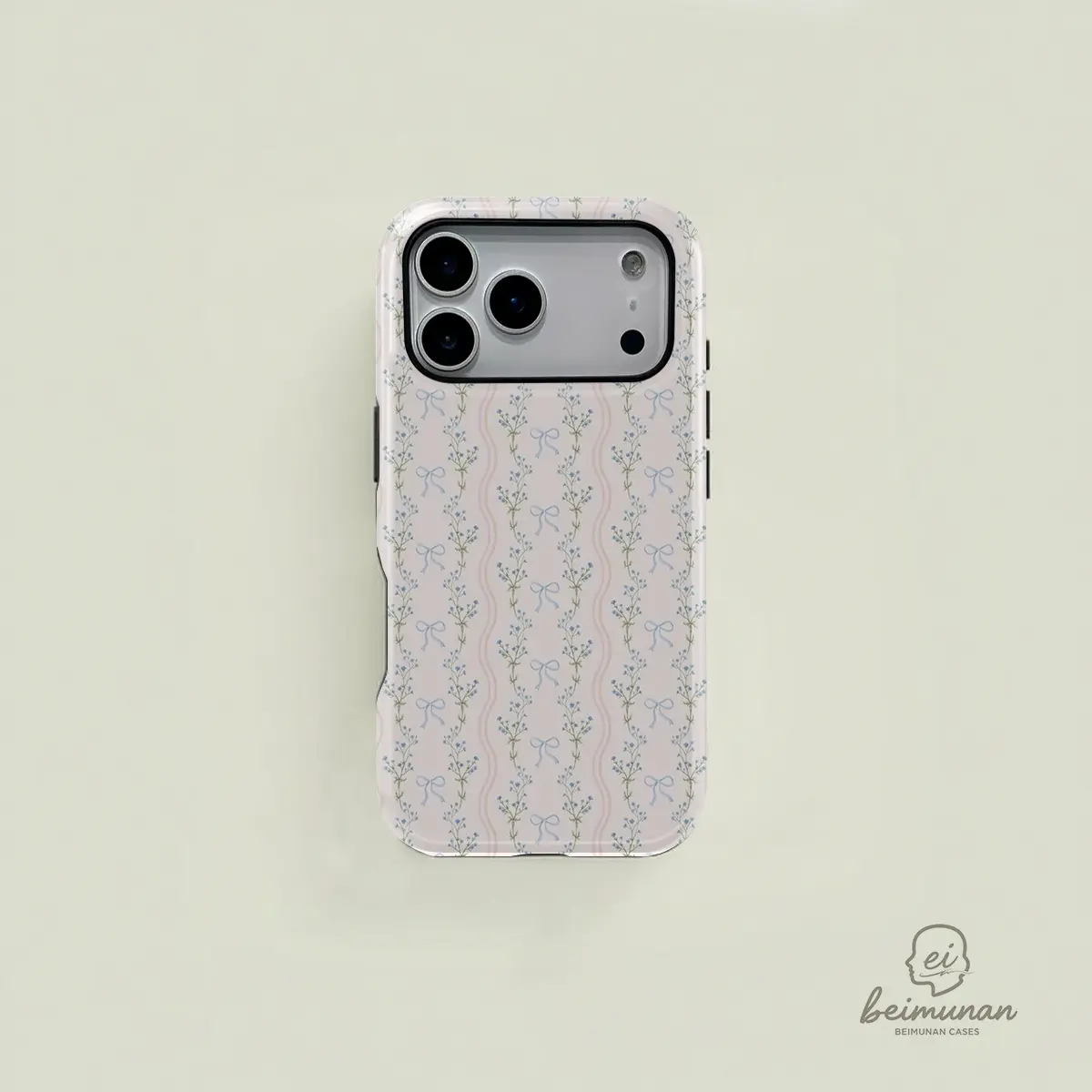LAYLA Floral iPhone Case | Dainty Preppy Bows | Cottage Core Premium Film 2 in 1 Phone Case - Durable, Shock Absorbing and Stylish Protection - Compatible with iPhone 17 16, 15, 14, 13, 12, 11, Plus, Pro, Pro Max, Perfect birthday gift for friends.