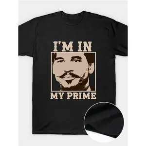 [220g Premium Vintage Print T-Shirt] Doc Holiday -I'M In My Prime.- Tombstone -Movie Vintage Print T-Shirt For Men And Boys - Premium Quality, Casual, Short Sleeve, Crew Neck, Comfortable, Classic Fit, Gifts - Summer Casual Street Wear Essential - 220g