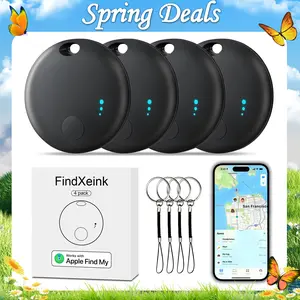 Tracker Tag 4 Packs Bluetooth Tracker,(iOS Only) Smart Tag Locator Tracking Device, Mini Clear Design,Keys Finder and Items Locator,Air Tracker Item Finders with iOS Find My Track Your Keys,Wallets,Luggages,Pets,Car and Kids,Replaceable Battery Protection