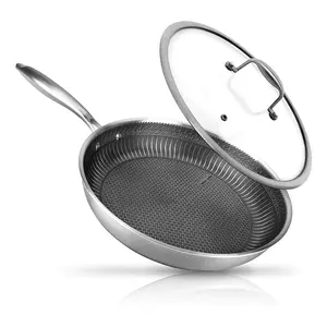 Nutrichef 8'' Stir Fry Pan with Glass Lid
