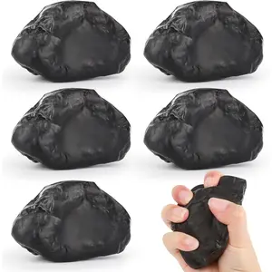 Household daily necessities 5 Pieces Stone Stress Balls Cute Stone Shaped Squeeze Anxiety Bulk Toy Balls for School Reward Carnival Prizes Party Favors Hand Exercise Supplies