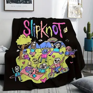 Slipknot cartoon theme printed flannel blanket, soft, lightweight and durable, suitable for all seasons, suitable for sofa, bedroom, office