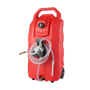 VEVOR 16 Gallon Fuel Caddy with Hand Pump and Rubber Wheels for Gasoline Diesel Machine Oil Car Mowers Tractor Boat Motorcycle - Bottles, Organiser