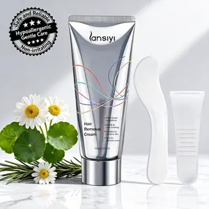 Lansiyi Hypoallergenic Painless Hair Remover Cream for Men Women Soothing Repair Depilatory Cream Mild Fast Working Body Hair Removal Cream All Skin Types 100g