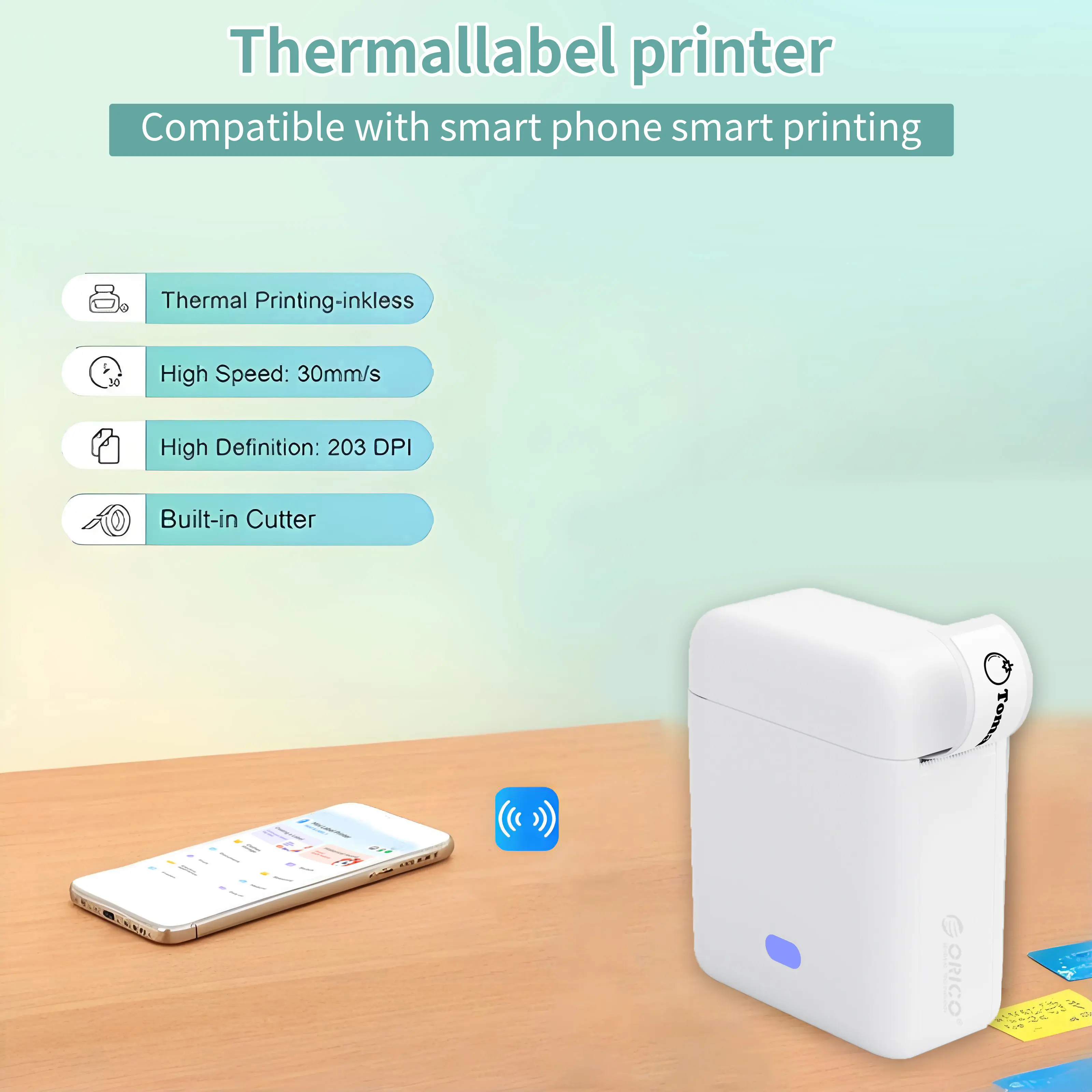 L12 Bluetooth Thermal Label Printer,Wireless Mini Sticker Printer with Tape,Portable Thermal printer for Barcode；Study notes；Memos； Fillers.DealsForYouDays