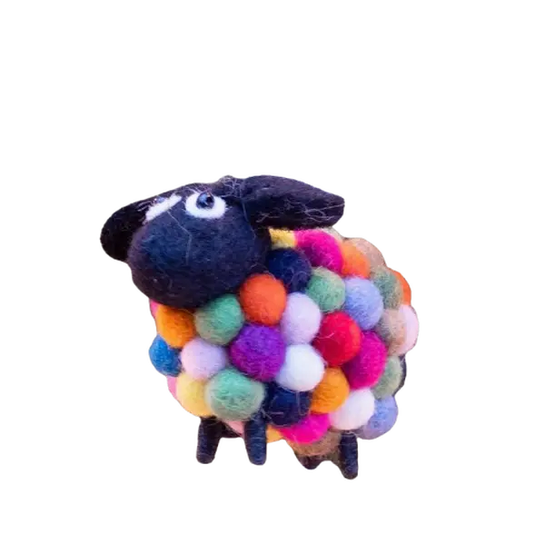 Rainbow Ball Sheep Ornament - Perfect for Home Decor and Gift Topper