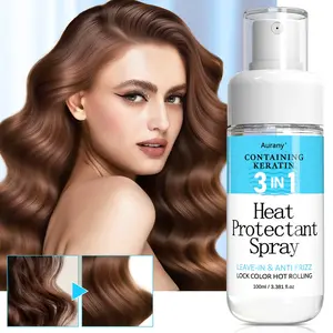 Heat Protectant Spray for Women & Men with Keratin & Hydrating Complex , Smoothing Spray for Heat Protection & Moisture Lock During Styling , Use Before And After Curly Hair For All Hair Types - Make Hair Stronger - 100ml Travel-Friendly Bottle