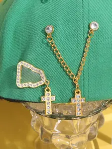Creative Rhinestone Decor Cross Design Hat Pin, Hat Clip, Fashionable Brooch for Men & Women, Daily Clothing Decor, Trendy All-match & Exquisite Brooches for Gift