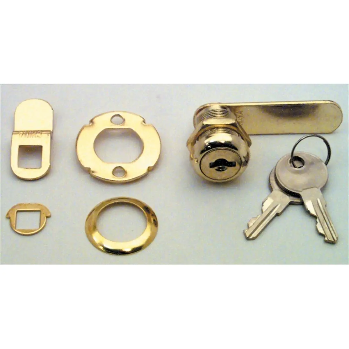 Prime Line Products .88in. Brass Drawer & Cabinet Lock U9944, Lock Door, Safety Lock, Drawer Lock