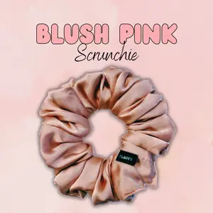 Blush Pink Rumple Satin Scrunchie