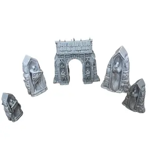 Shrine Terrain Set 3D-Printed Fantasy Shrines & Portal for D&D TTRPGs & Wargaming 4 Unique Pieces Including Cleric Warrior Shrines & Stone Portal High-Quality Resin or PLA Unpainted Ready for Customization