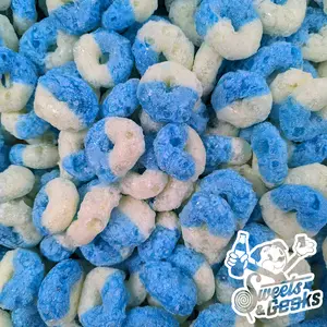 Freeze Dried Blue Raspberry Rings 3.1oz Peg Bag