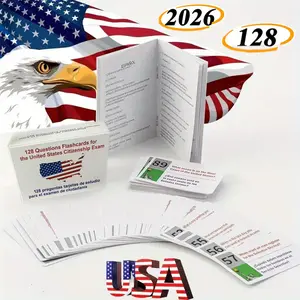 2026 U.S. Citizenship Test Flashcard Set, 128 USCIS Civics Questions & Answers, Bilingual (English-Spanish) Study Tool for Naturalization Exam with Government Structure & National Facts, Spanish Translation Support
