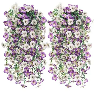 ☁️ Elegant Silk Pansy Flower String, Soft Artificial Wedding Arch Decor 2 Pack
