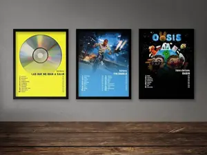 Set Of 3 Album Poster Un Verano Sin Ti Nadie Sabe Lo Que Va a Pasar Mañana OASIS X 100PRE music collection artist album v1