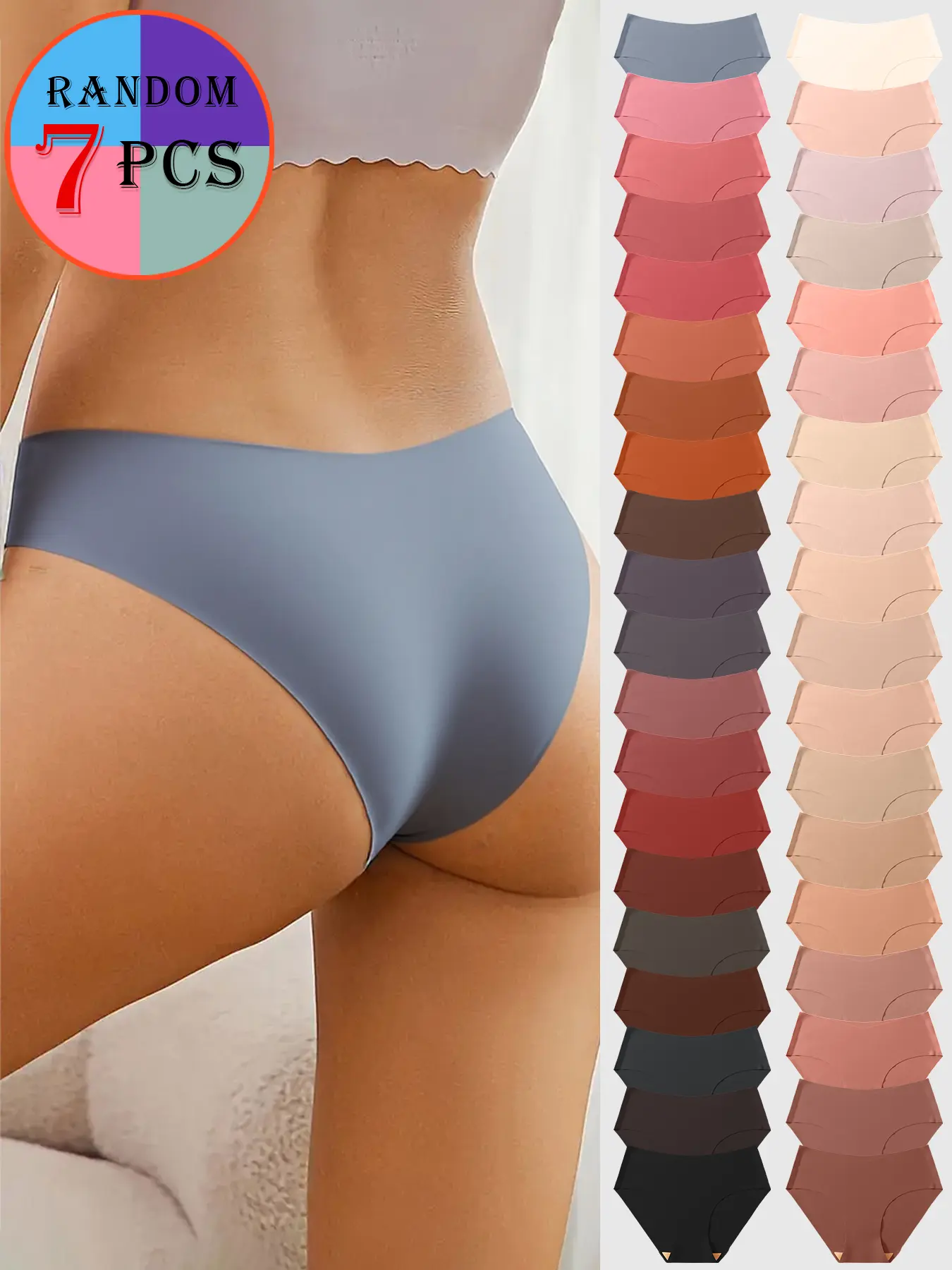 Random Pack of 3/4/5/7/10/12 Women's Seamless Shell Triangle Briefs, Perfect for Fall/winter Daily Wear, Comfortable Underwear