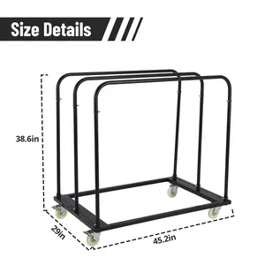 Heavy Duty Steel Panel Truck Cart, Flatbed with 1500 Lbs Capacity and 4 Swivel Casters Panel Cart for Lumber Drywall Mattress Transporting Dolly, Steel Board Platform Truck