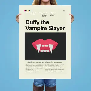 Buffy the Vampire Slayer movie Inspired Poster, Vintage Poster, Retro Poster, Midcentury Art, Mid-Century Modern Halloween Poster