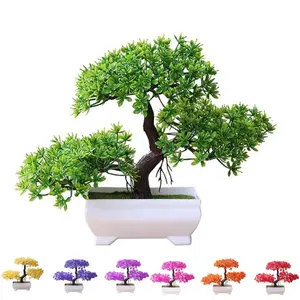 Realistic Artificial Potted Tree, Compact Miniature Pine Bonsai, Flower Pot Plant, Ideal for Hallway, Cabinet, Shelf, Room, Desk Decor, Artificial Faux Plants, Artificial Fake Plants