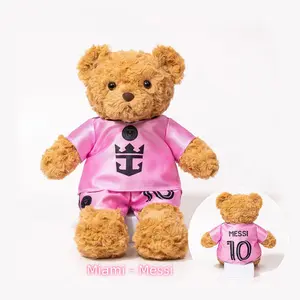 This soft football-themed teddy bear plush toy is an excellent gift for football fans and World Cup enthusiasts. It features a cute and easy-to-hold design along with exquisite team jersey patterns, presenting the players in a warm and appealing way.