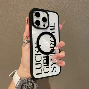 Adorable Magnetic Case for iPhone11/12/13/14/15/16/17/promax Lucky Girl Syndrome Vibe MagSafe Compatible, Lightweight, Anti-Fall | Girly & Chic Style