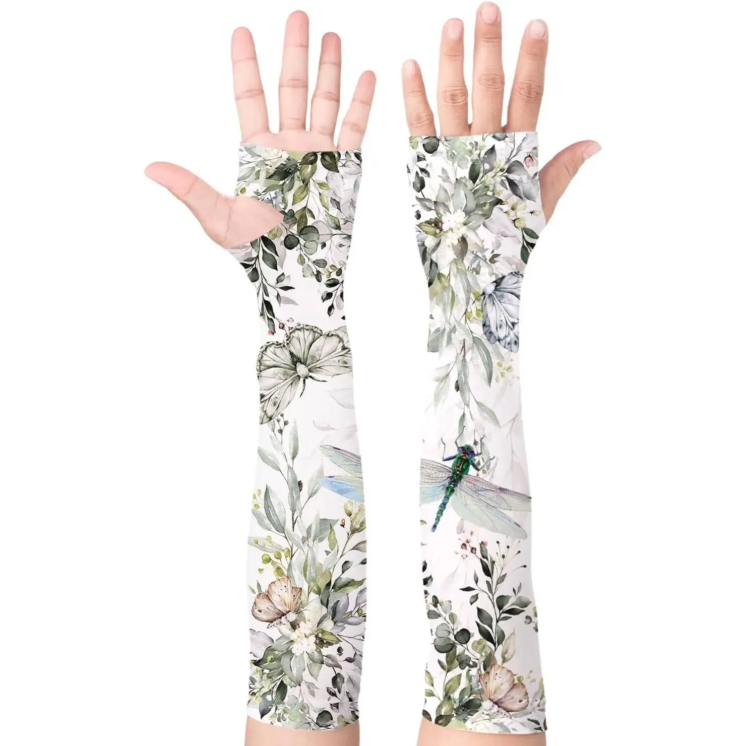 Garden Sleeves for Women Dragonfly Sun Protection Sleeves Anti-Scratch Arm Cooling Sleeves for Farmers Sports