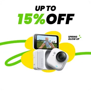 Insta360 GO Ultra - Small 4K Vlogging Camera, Hands-Free, POV Cam, 1/1.28" Sensor, 53g Lightweight, 156° FOV, 200 Min Battery Life, Magnetic Wearable Action Camera for Sports, Vlog