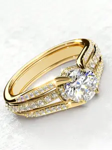 1 PC Classical Cubic Zirconia Ring For Women For Wedding Engagement Anniversary Party Bridal Engagement Jewelry Valentine's Day Gift Wedding Promise Rings