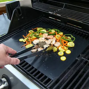 Non-Stick Ptfe Grill Mats Set, High Temperature Resistant Easy Clean BBQ Grilling Pad, Outdoor Meat Oven Baking Oil Cloth Kitchen Barbecue Tool, Barbecue Utensils, Grilling Tools, Barbecue Accessories