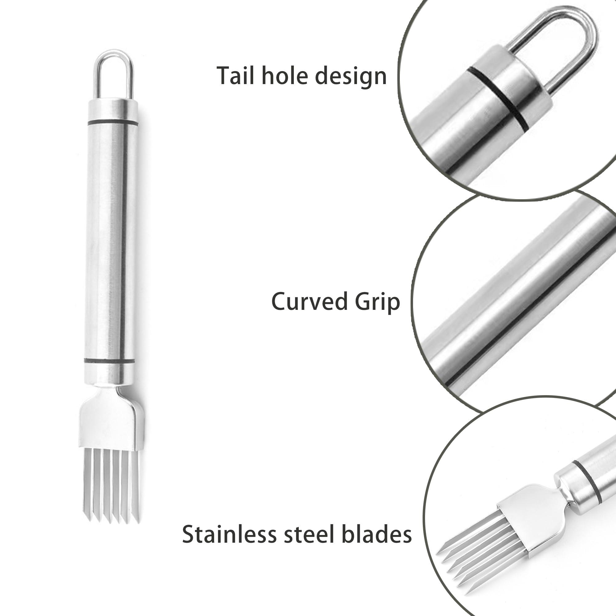 2PCS Stainless Steel Chopped Green Onion Knife, Kitchen Tool Slice Cutlery Vegetable Cutter Sharp Scallion Cutter Shred Knife, for Kitchen Cutting Vegetables Onion Garlic Slicing Tool - YY