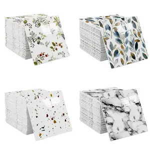 30 PCS self-adhesive bathroom tiles, marble pattern wallpaper stickers, waterproof wall panels, suitable for bathrooms, kitchens and living rooms, easy to peel and stick, for TV background wall decoration, modern wall decoration, simple installation