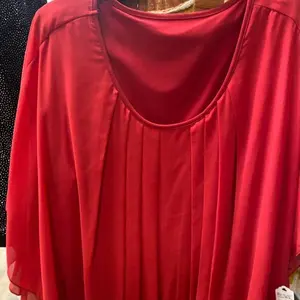 Red chiffon blouse