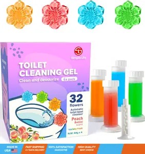 Toilet Bowl Cleaner | Fresh Flower Gel Stamp | Stops Limescale and Stains with Air Freshening Scent | Deodorizing Clean | 32 Stamps, Variety Pack