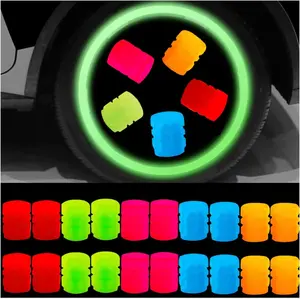 Tire air caps, Glowing tire Valve caps, Universal tire caps for Cars Trucks Motorcycles SUVs and Bikes Glow in The Dark Valve stem caps (5 Color-20PCS)