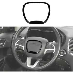 Central Control Steering Button Frame Trim Car Interior Decoration Fit for Dodge Challenger Durango Charger 2015-2025 Interior Accessories,Black