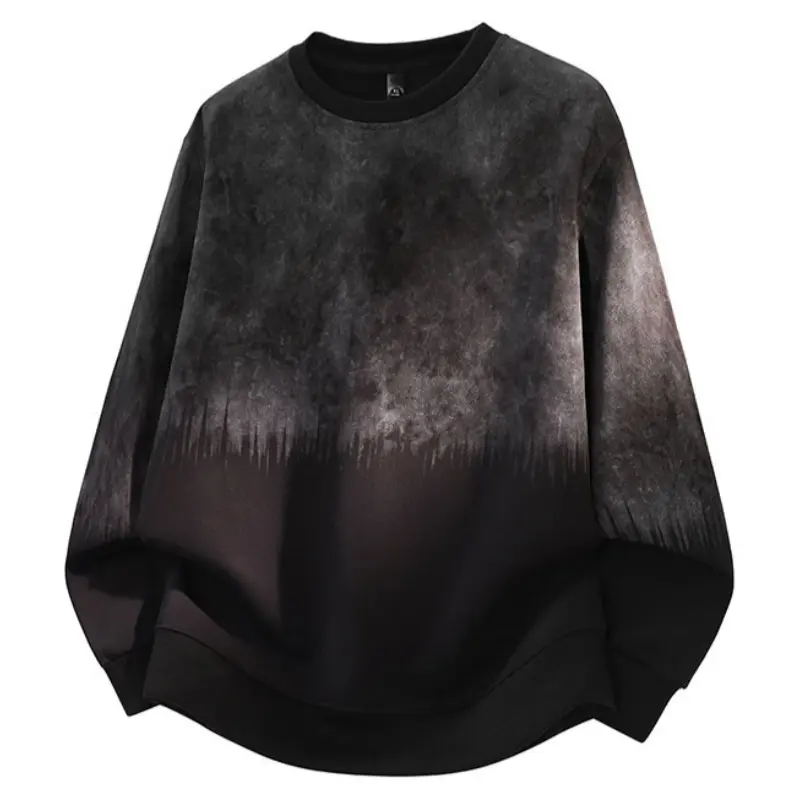 Autumn and winter simple casual sweater for men, loose and versatile trendy sweater long-sleeved t-shirt, fashionable crew-neck top bottoming shirt, versatile crew-neck long-sleeved sweatshirt, men's no-hat crew-neck long-sleeved pullover sweater, soft an